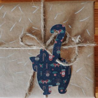 Zawieszka do prezentów: Kocia dupka: święta