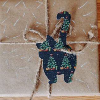 Zawieszka do prezentów: Kocia dupka: choinki