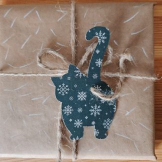 Zawieszka do prezentów: Kocia dupka: śnieżynki